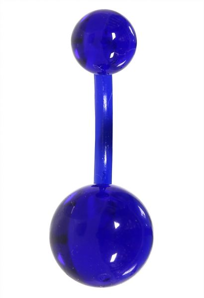 Bauchnabelpiercing 1,6 x 8 mm aus blauem Acryl Flexibel Navel Piercing Bauchnabel