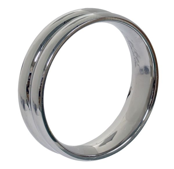 Edelstahl Ring DOUBLE DOME hochglanzpoliert in verschiedenen Größen Verlobungsring