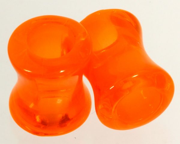 RESTPOSTEN - Double Flared Flesh Tunnel Acryl orange 4 - 6 mm Ohrschmuck
