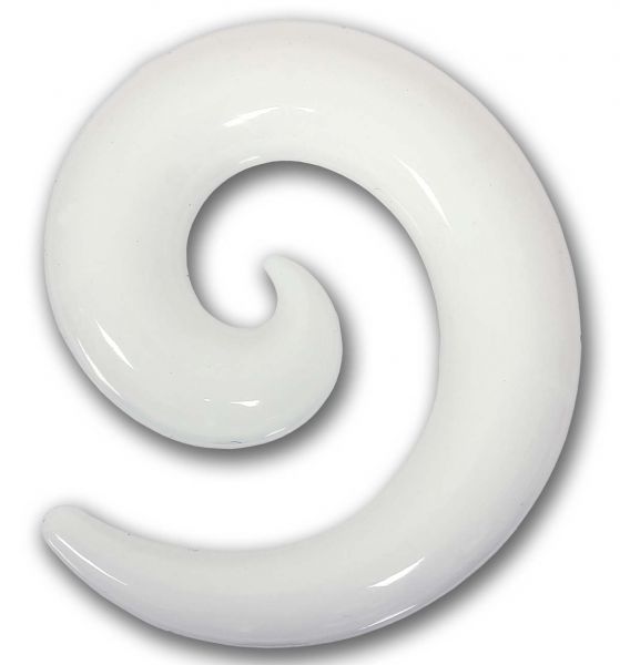 Dehnungsspirale 3,0 - 12 mm aus weißem, flexiblem Silikon Expander Taper Dehnungsschnecke