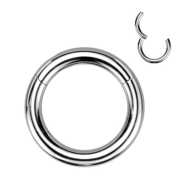 Segmentring - 5,0 mm KLAPPBAR aus G23 Titan in silber - Smooth Closure Ring Clicker