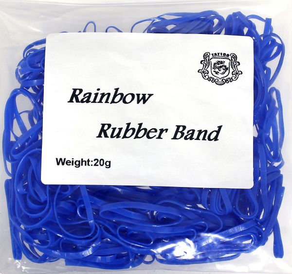 20g Maschinengummis in blau für Tattoomaschinen ca. 240 Stück Rainbow Rubber Band Gummiband