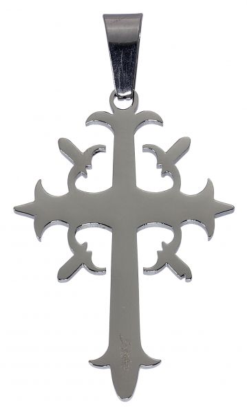 Halskette TRIBAL KREUZ 316L Chirurgenstahl Anhänger 4,5 cm Cross hochglanzpoliert Schmuck